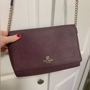 Kate Spade Charlotte Street Alek Mulled Wine Crossbody Bag Excellent Condition